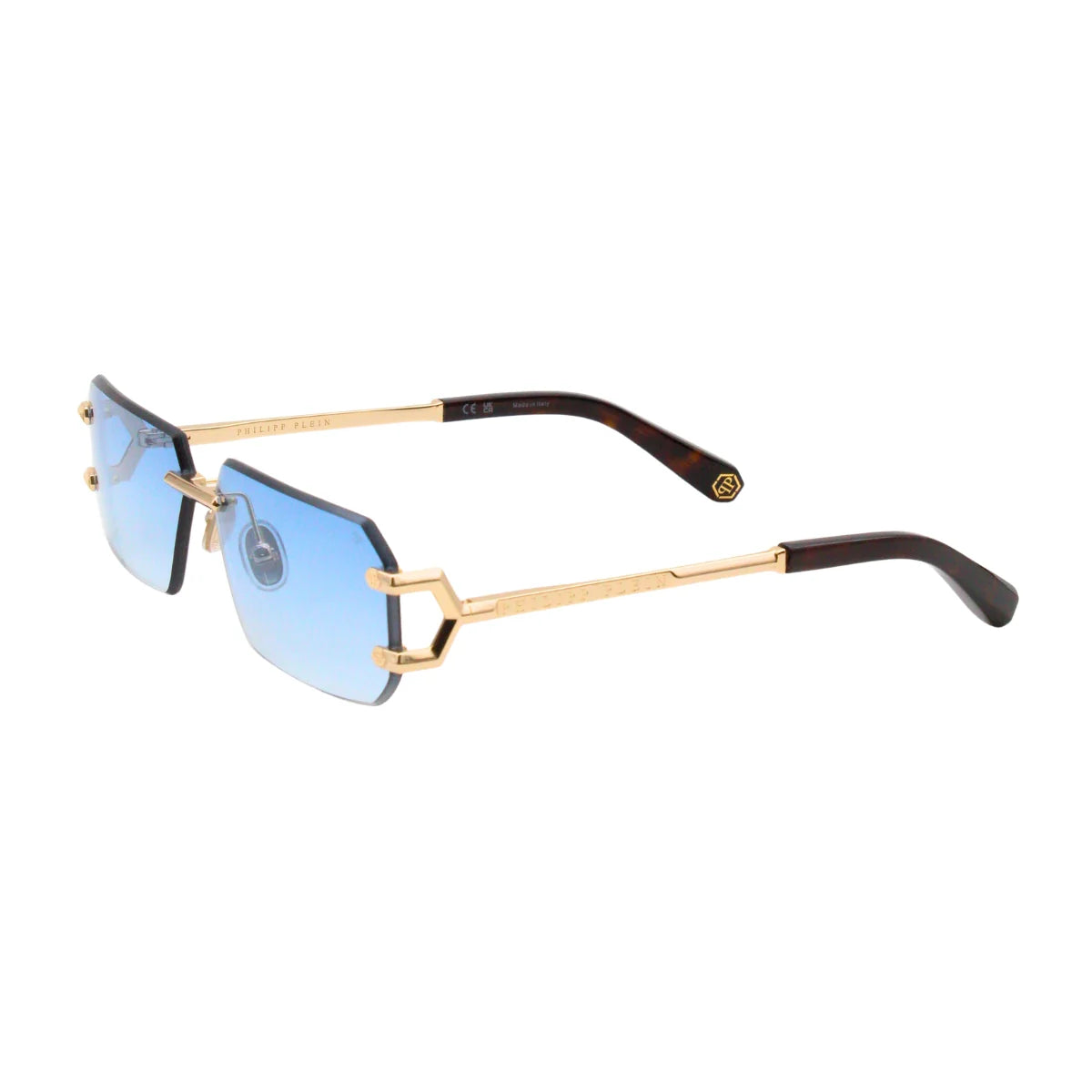 Philipp Plein sleek sunglasses SPP219 300K men rimless rectangle shades online in India at Optorium