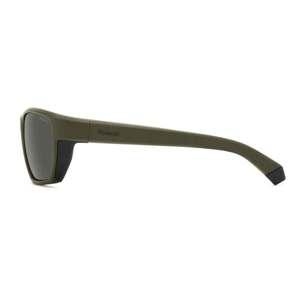 "The Polaroid PLD 7057/S DLDM9 Matte green polarized sunglasses with bold rectangle silhouette and high-clarity lenses. Shop now at Optorium."