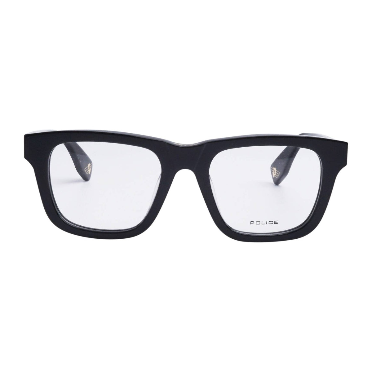 "Police Forever 3 VPLN29K 700Y eyeglasses for men and women, black square acetate police optical frame – Optorium"