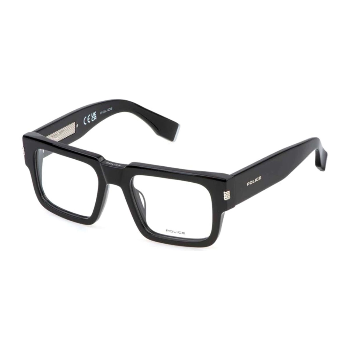 "Classic Police optical frame VPLP18K 0700 for men, black full-rim acetate glasses ideal for daily wear – Optorium"