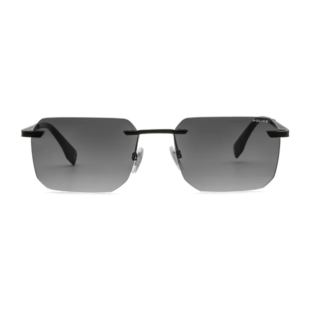 Police Grind SPLV82K 0531 rimless sunglasses grey gradient lenses at Optorium