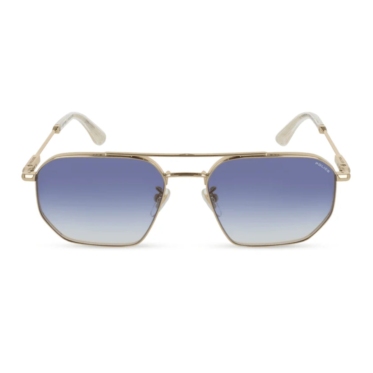 "Police Horizon 13  sunglasses SPLP34K 0300 with blue lenses and metal frame – luxury  police sunglasses for men and women with UV protection | Optorium"