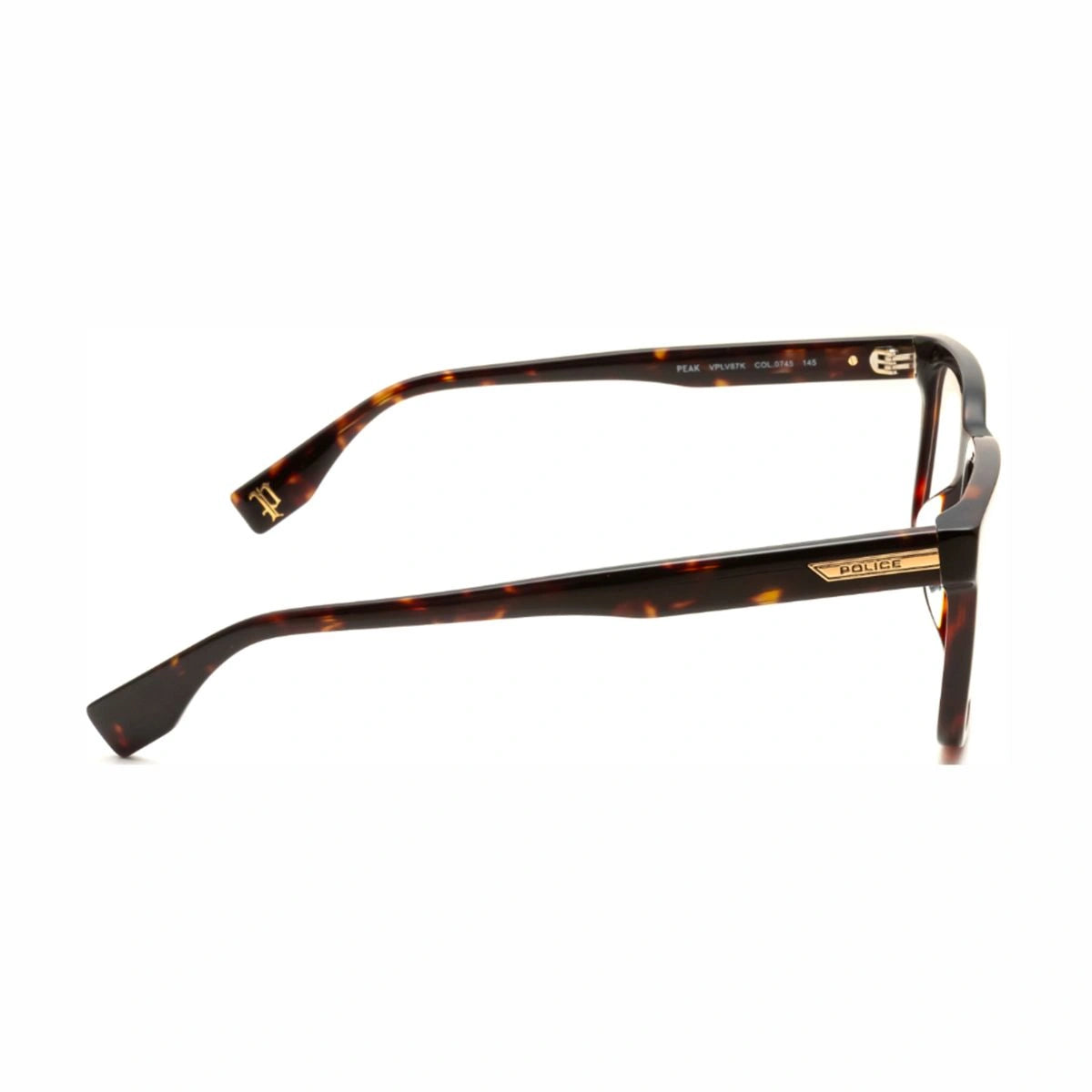 Police PEAK VPLV87K 0745 eyeglasses straight front display with clean lines
