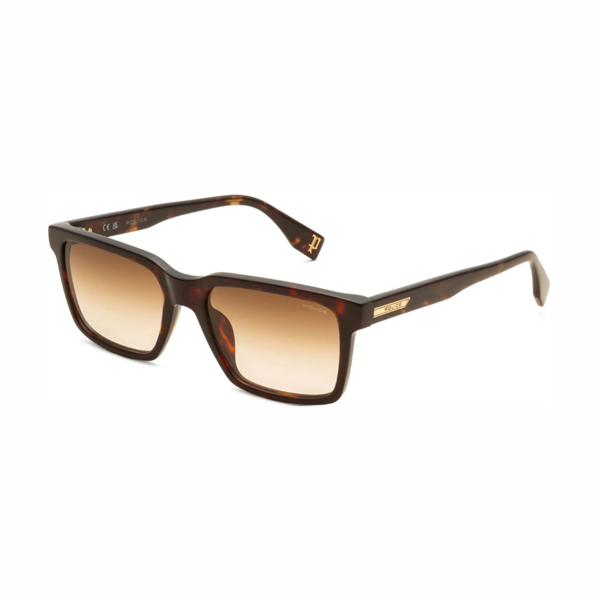 Women Police sunglasses brown grey lens square frame