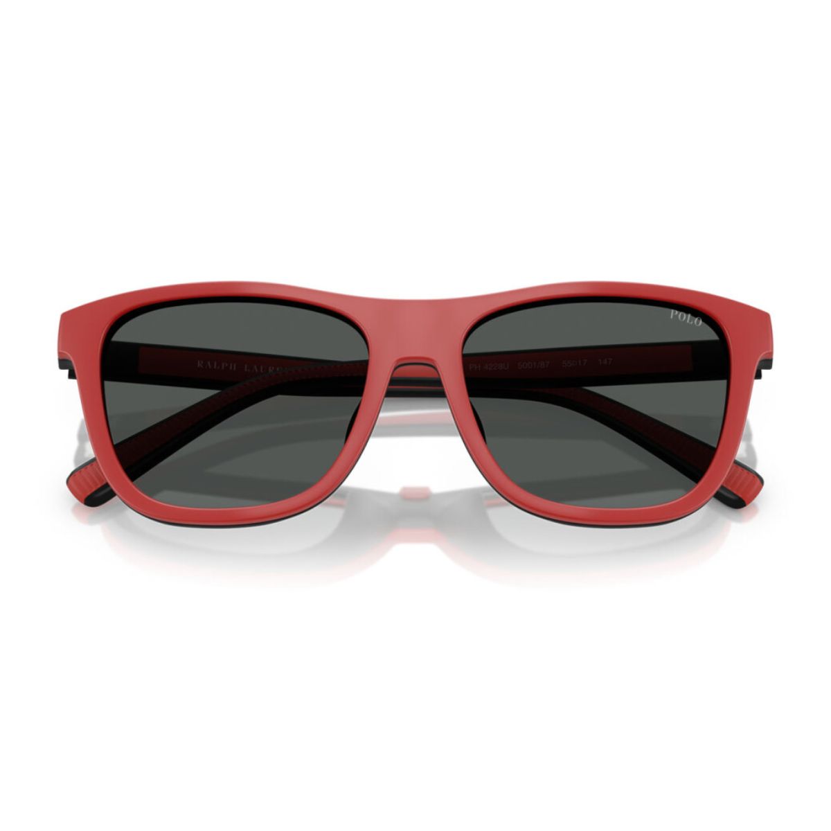 Premium Ralph Lauren Polo Eyewear PH4228U 5001/87 offers a bold black square frame with clip-on sunglasses, designed for men seeking luxury fashion at Optorium.