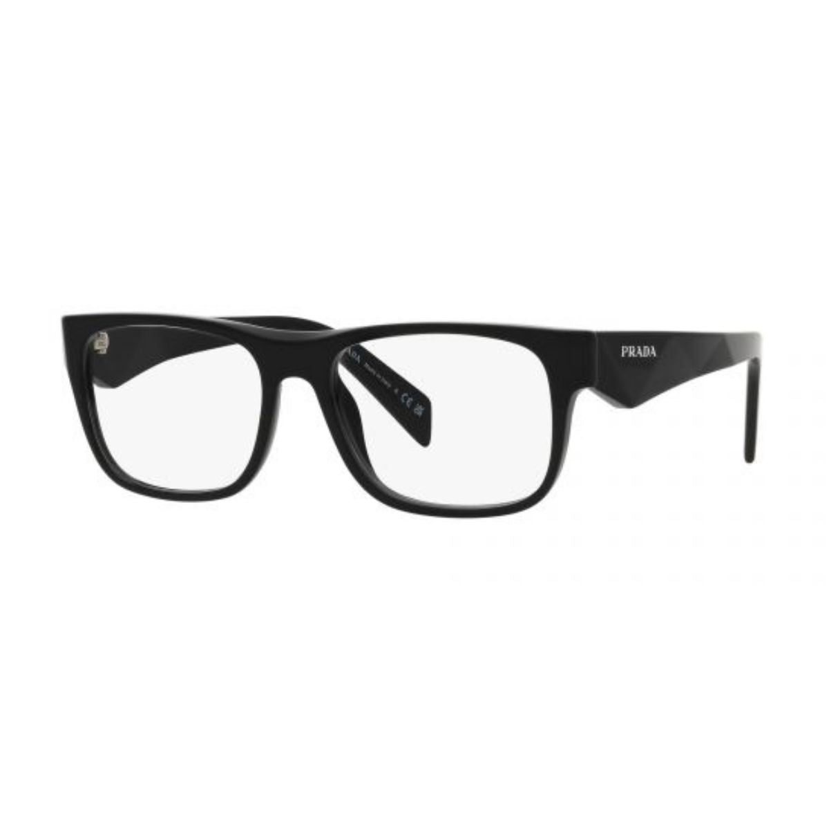"Prada VPR 22Z 16K-1O1 rectangle black eyeglass frame for all online at Optorium."