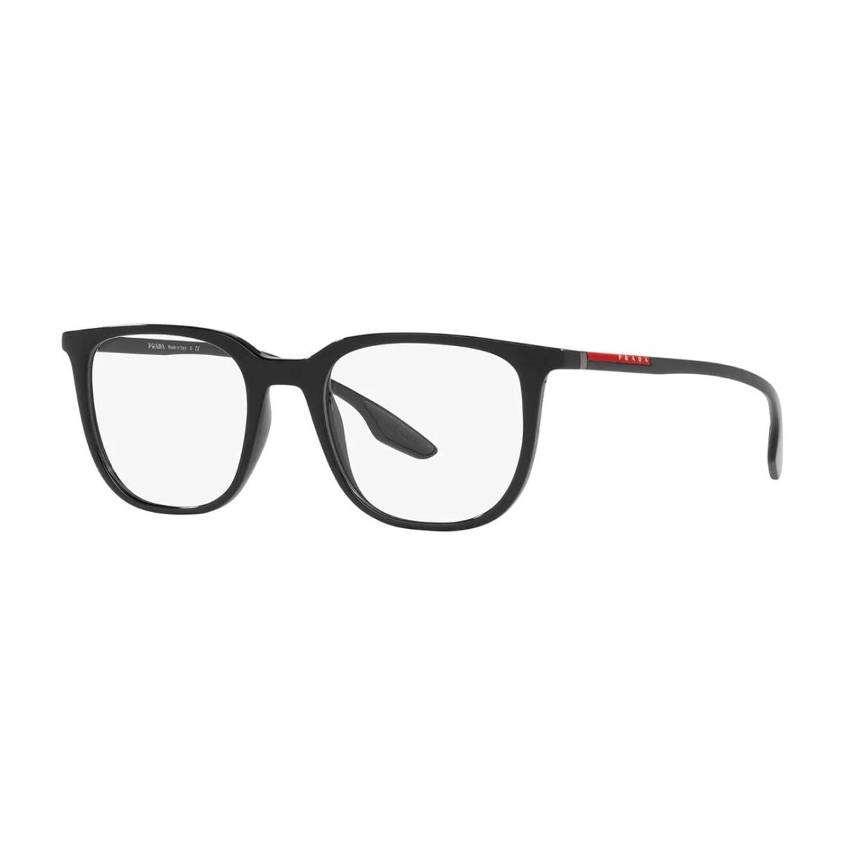 "Lightweight Prada VPS 01O 1AB-1O1 square eyeglasses frame for men and women online at optorium."