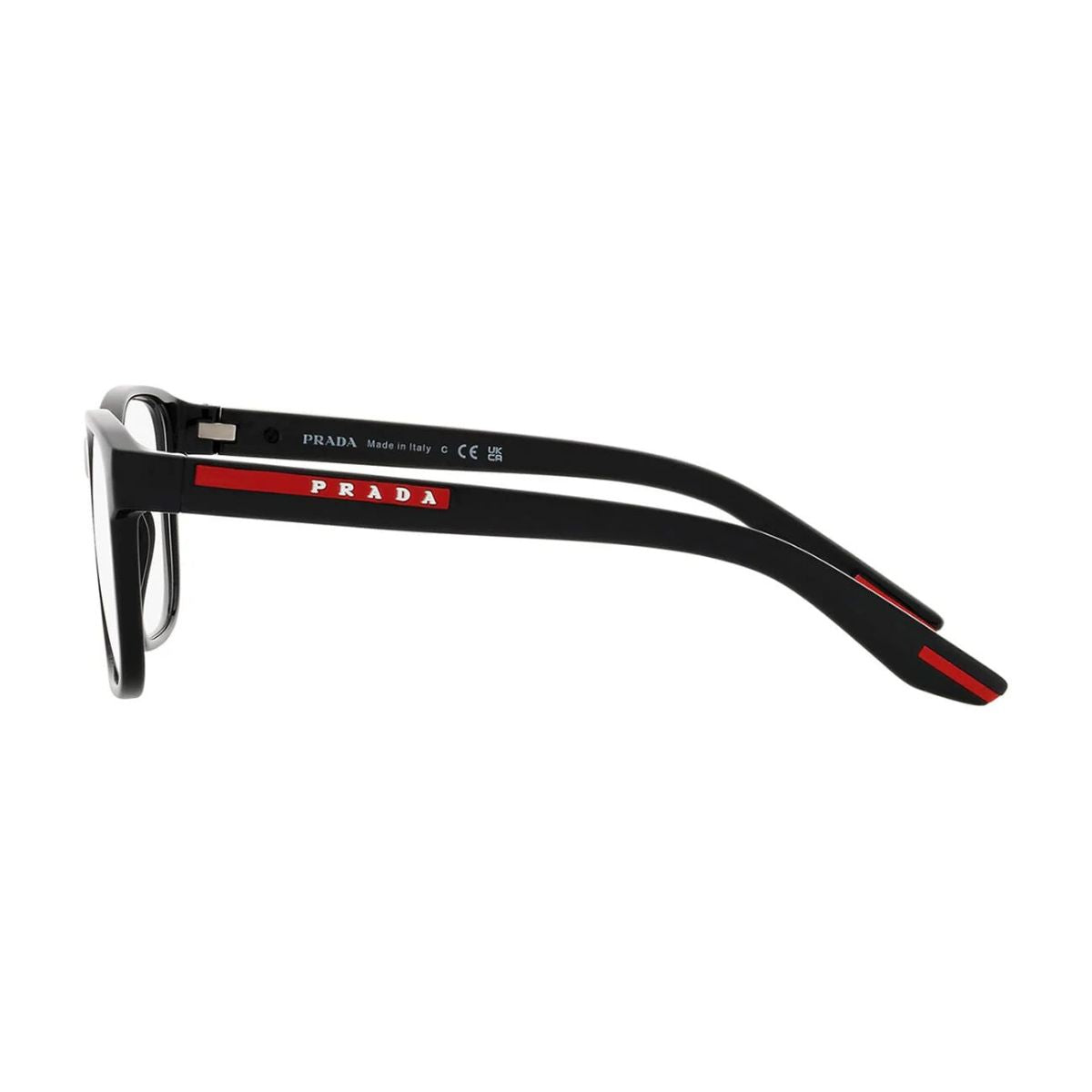 "Stylish Prada VPS 06P 1AB-1O1 black optical frame online at Optorium."