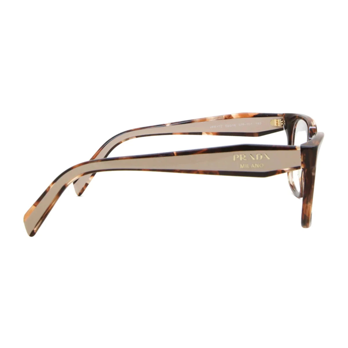 "Stylish Women Prada Optical Frames VPR17Z 07R 101 premium fashion square eyeglasses with havana finish – Optorium"