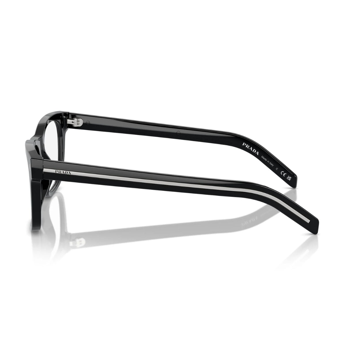 Prada men eyeglasses VPR A13 16K-101, stylish square shape, lightweight designer prescription frames – Optorium