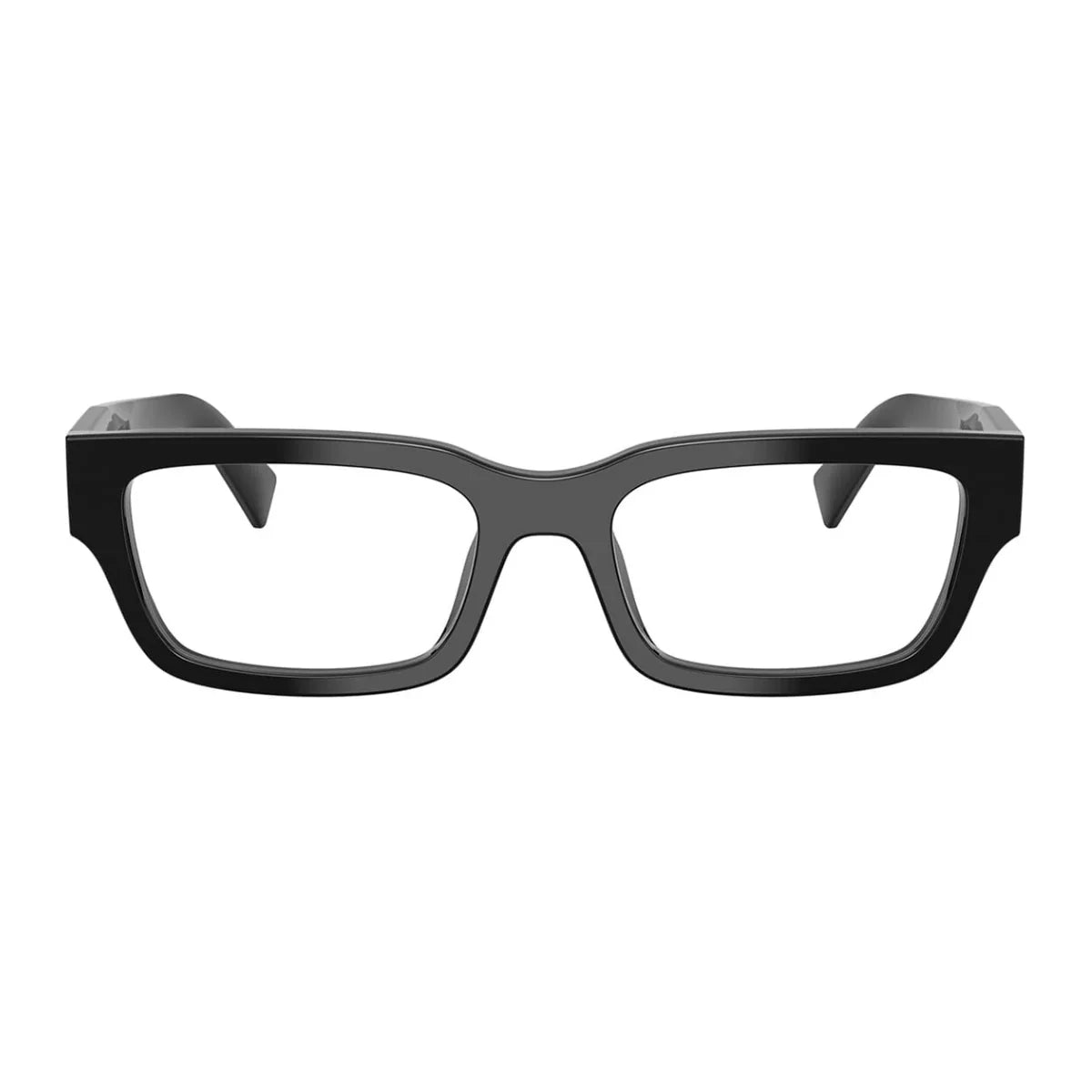 Prada VPR C02 16K 1O1 unisex rectangle eyeglass frame in black-gold at Optorium