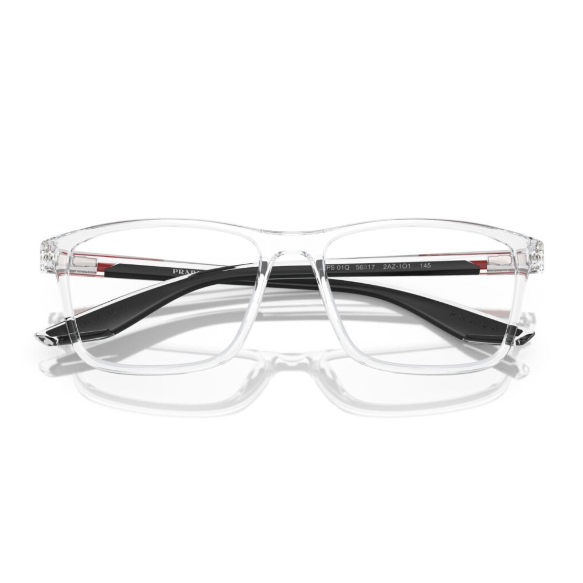 Prada Linea Rossa VPS01Q 2AZ-101 men's eyewear, sleek black frame with a stylish rectangular design, perfect for daily wear – purchase online at Optorium.