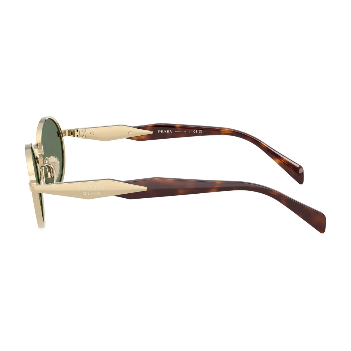Prada designer sunglasses SPR 65Z ZVN-70L with lightweight polyamide lenses, chic gold finish, and 100% UV protection – Optorium