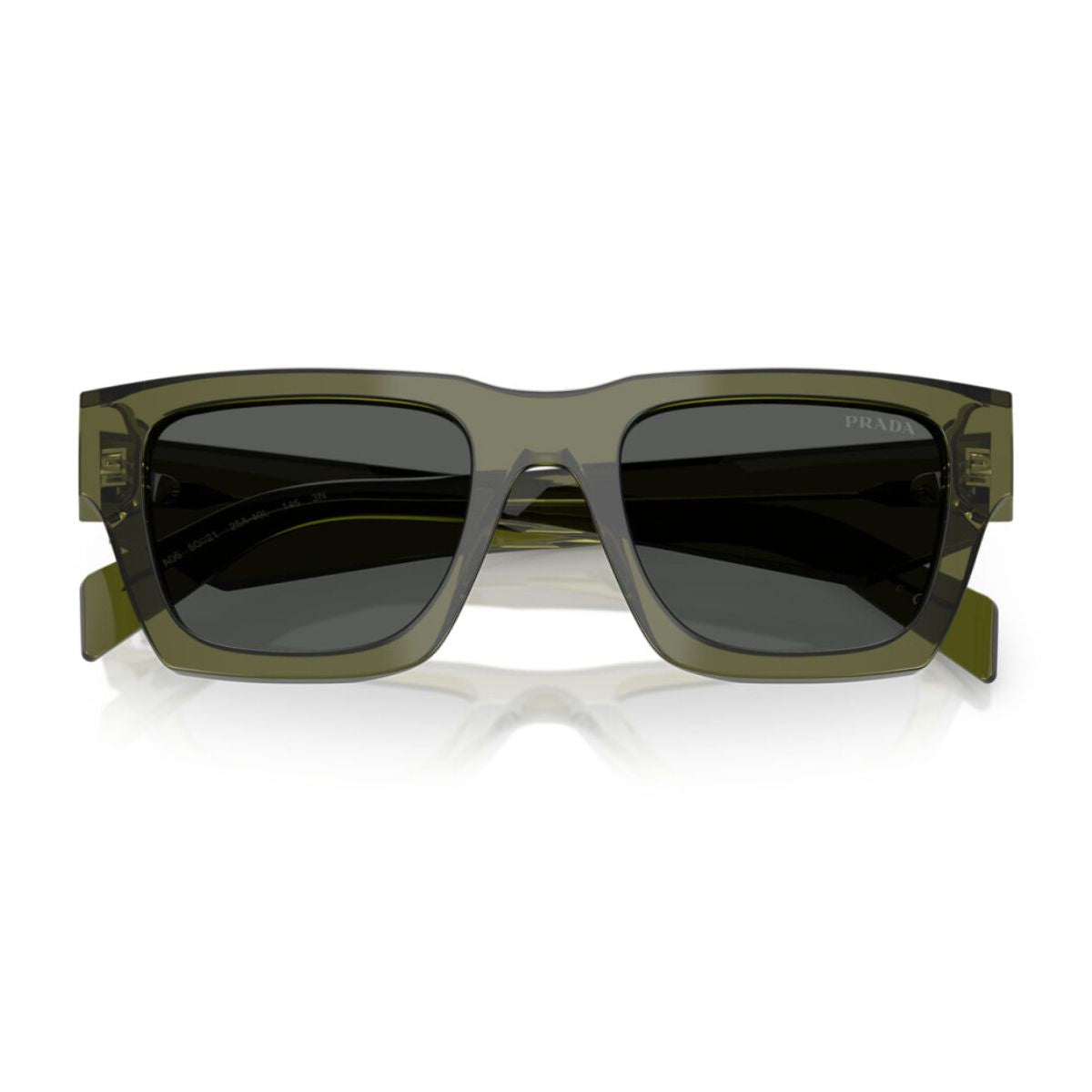 Shop the latest Prada acetate sunglasses for men—SPR A06 25A-40L in green with UV protection. A trending Prada eyewear pick in your area, available now at optorium.