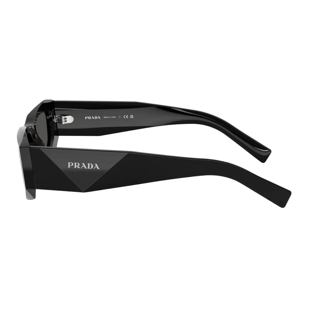 Premium Prada Sunglass SPR B19 16K-08Z in shiny black, UV protection Prada sunglasses for women and men, elegant rectangle Prada shades offering stylish comfort and authentic Prada eyewear at optorium.
