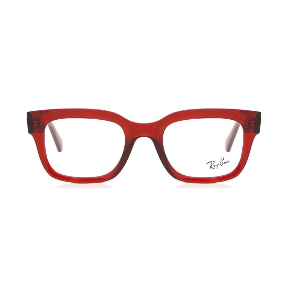"buy Rayban 7217 8265 transparent red color frame for men's and women's at optorium"