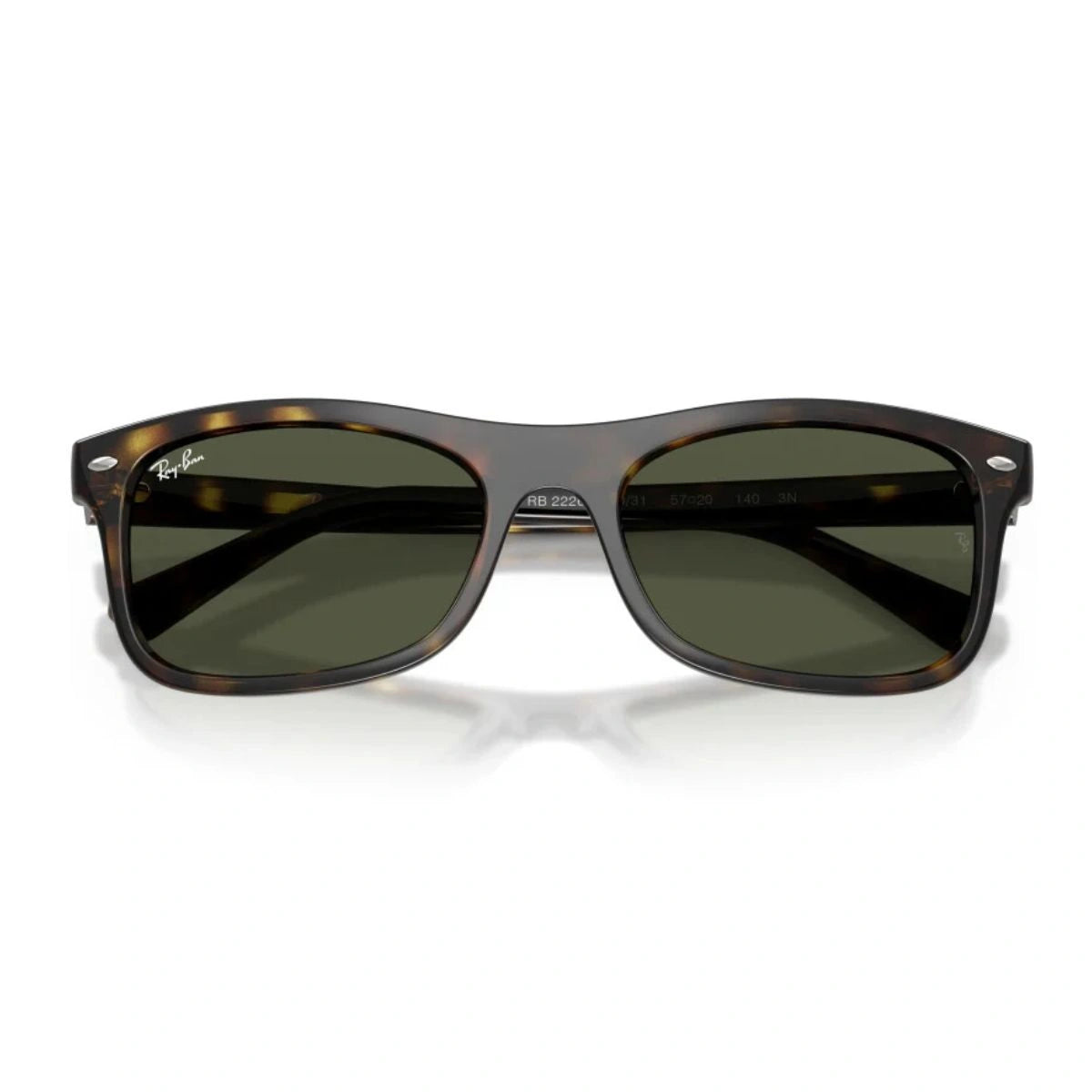 Ray-Ban RB2226 green lens sunglasses lightweight square fit
