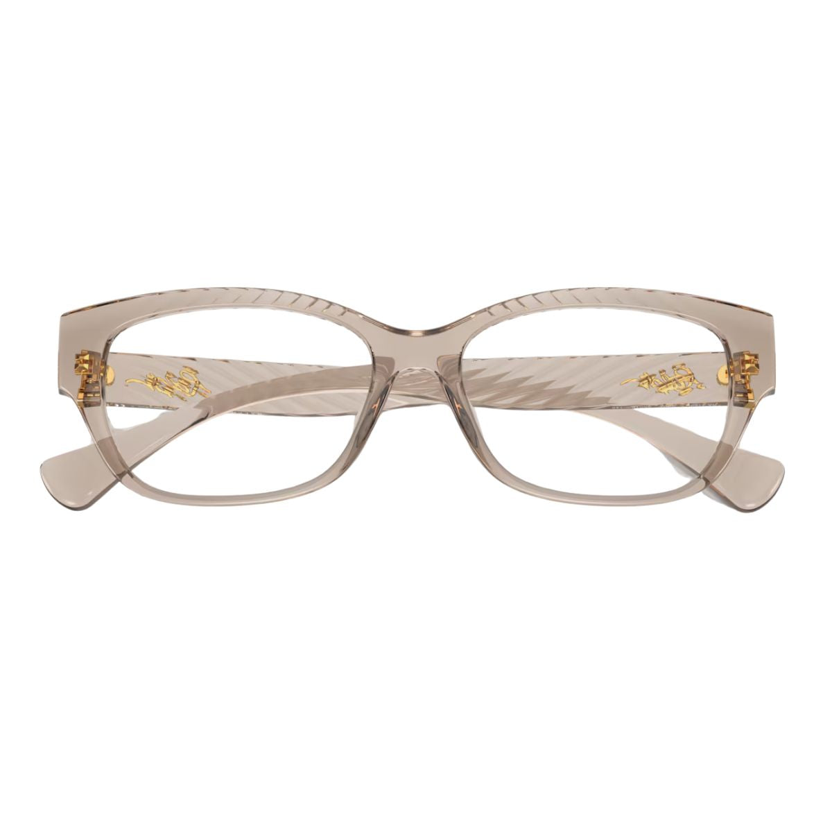 Upgrade your eyewear with Ralph Lauren RA7165U 5002 beige cat-eye frame – perfect for a stylish look. Get premium frames online at Optorium today.