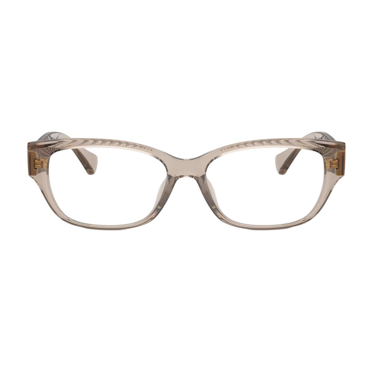 Ralph Lauren RA7165U 5002 beige cat-eye optical frame – stylish and elegant design for women. Shop premium eyewear online at Optorium.