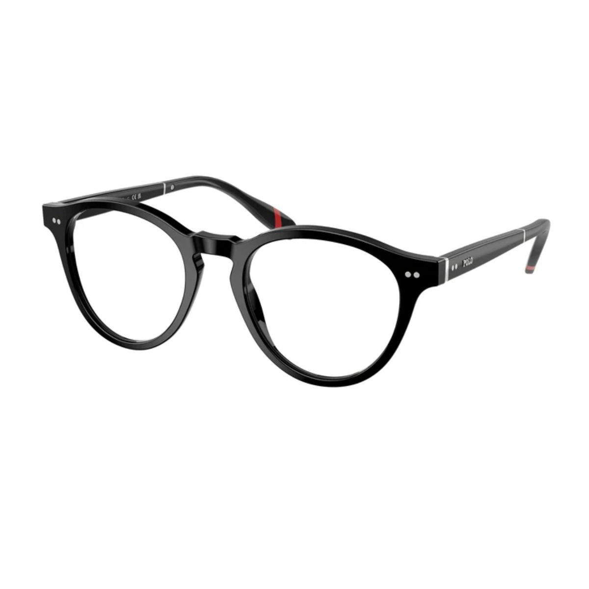 Elevate your look with Ralph Lauren Polo Optical Frame PH2268 5523. A sophisticated black full-rim oval frame designed for men, offering a timeless aesthetic. Experience luxury eyewear online at Optorium
