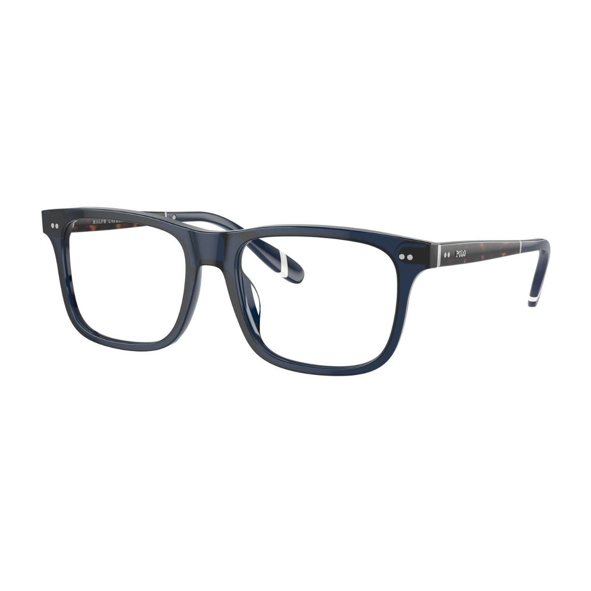 Stylish Ralph Lauren Polo Rectangle Optical Frames PH2270U 5470 for Men, Featuring a Shiny Blue Finish, Durable Acetate Build, and Full Rim Design – Available online at Optorium.
