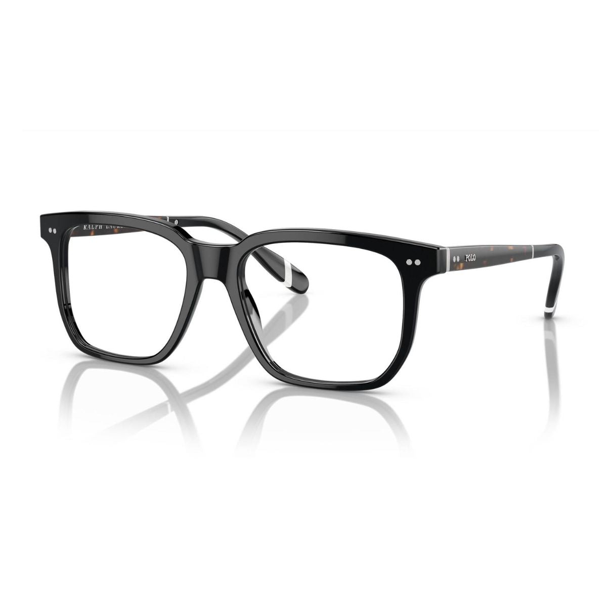 Shop Ralph Lauren Polo square-shaped black optical frames, perfect for men’s prescription glasses. High-quality eyewear online at Optorium.