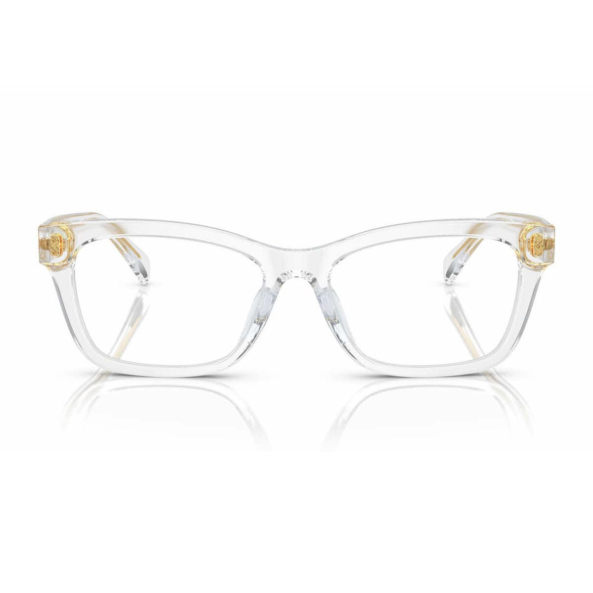 Shop Ralph Lauren  RA7154U 5331 transparent cat-eye optical frames for a sleek, stylish look. Perfect for men’s prescription glasses, available online at Optorium.