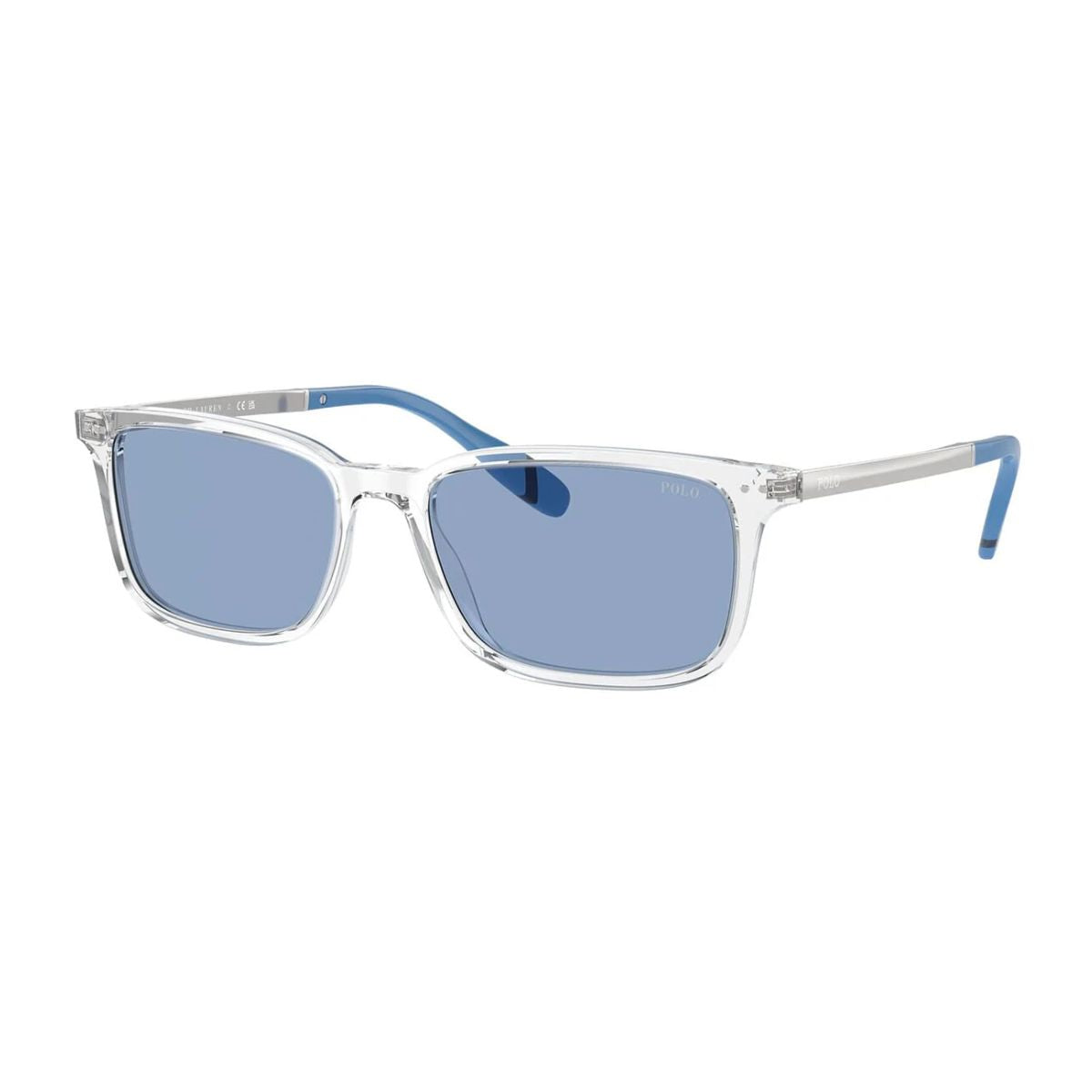 Upgrade your style with Ralph Lauren Polo Sunglass PH4212 5331/72, featuring a rectangle shape, transparent color, and dark blue lenses for a premium look online at Optorium.