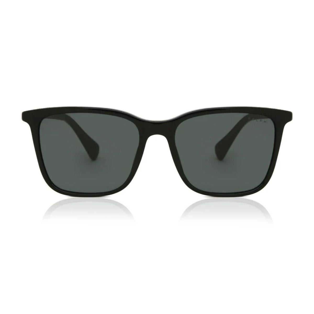 Ralph Lauren Sunglass RA5314U 5001/87 in classic black color, featuring a stylish square shape design for men and women, offering UV protection and premium comfort. Get your luxury sunglasses today online at Optorium.