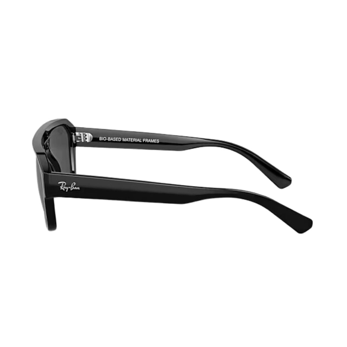 "Black square RayBan sunglasses with dark grey UV protection lenses online at Optorium."