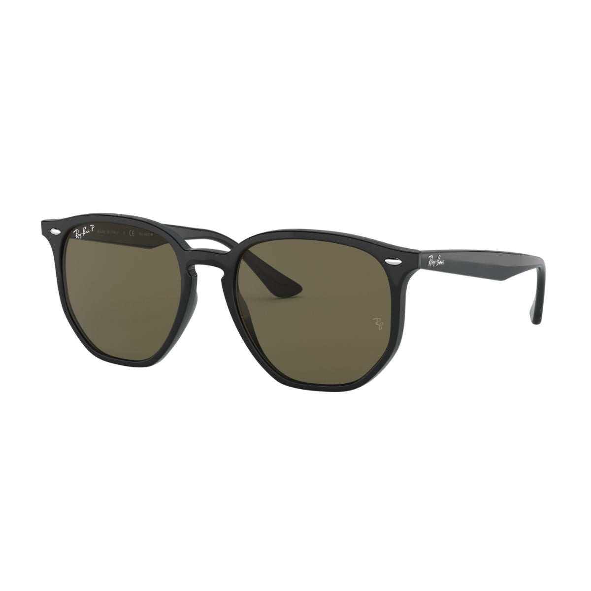 "Stylish Ray-Ban RB4306 green polarized square sunglasses online at Optorium."