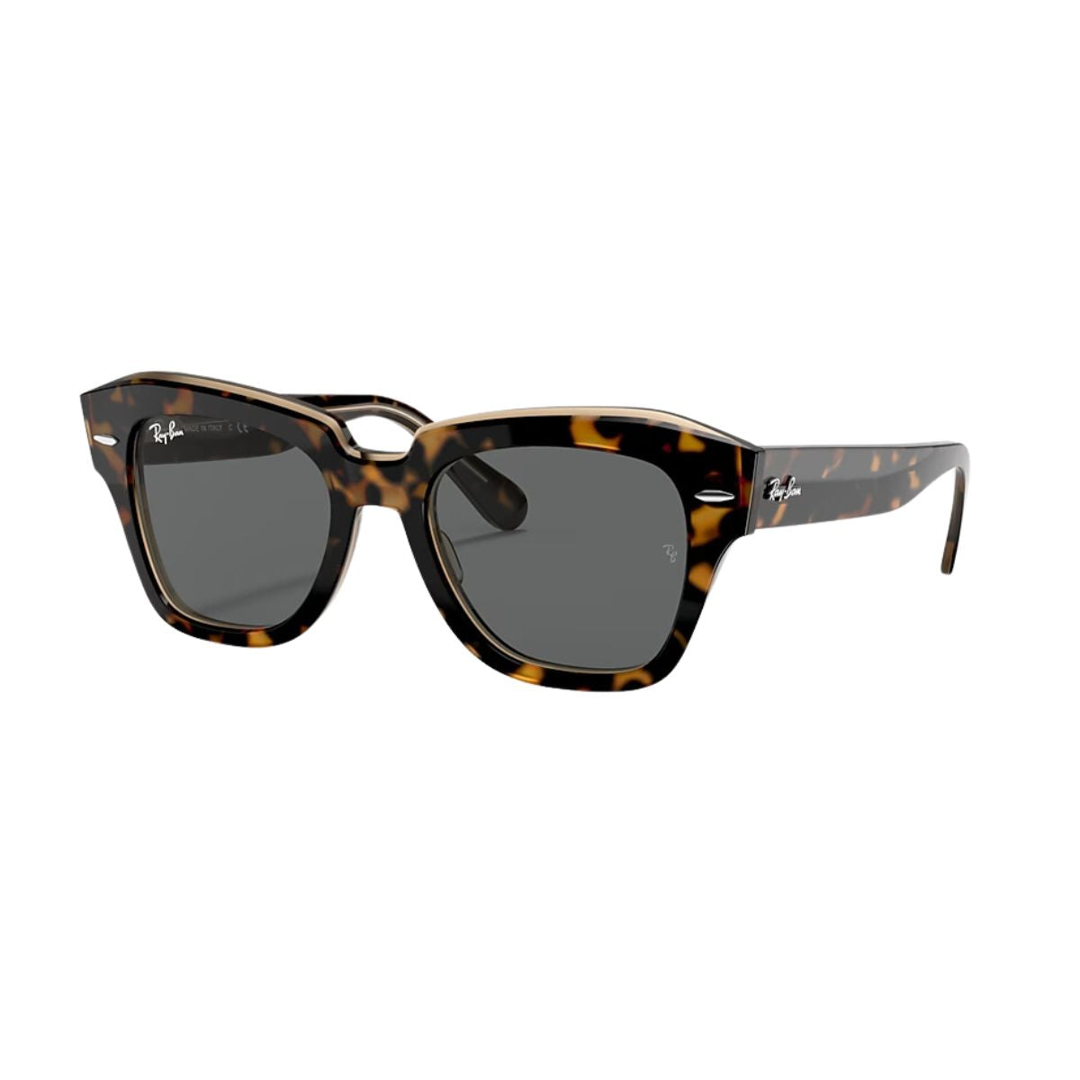 "Stylish black Havana frame Ray-Ban RB2186 State Street sunglasses, online at Optorium."