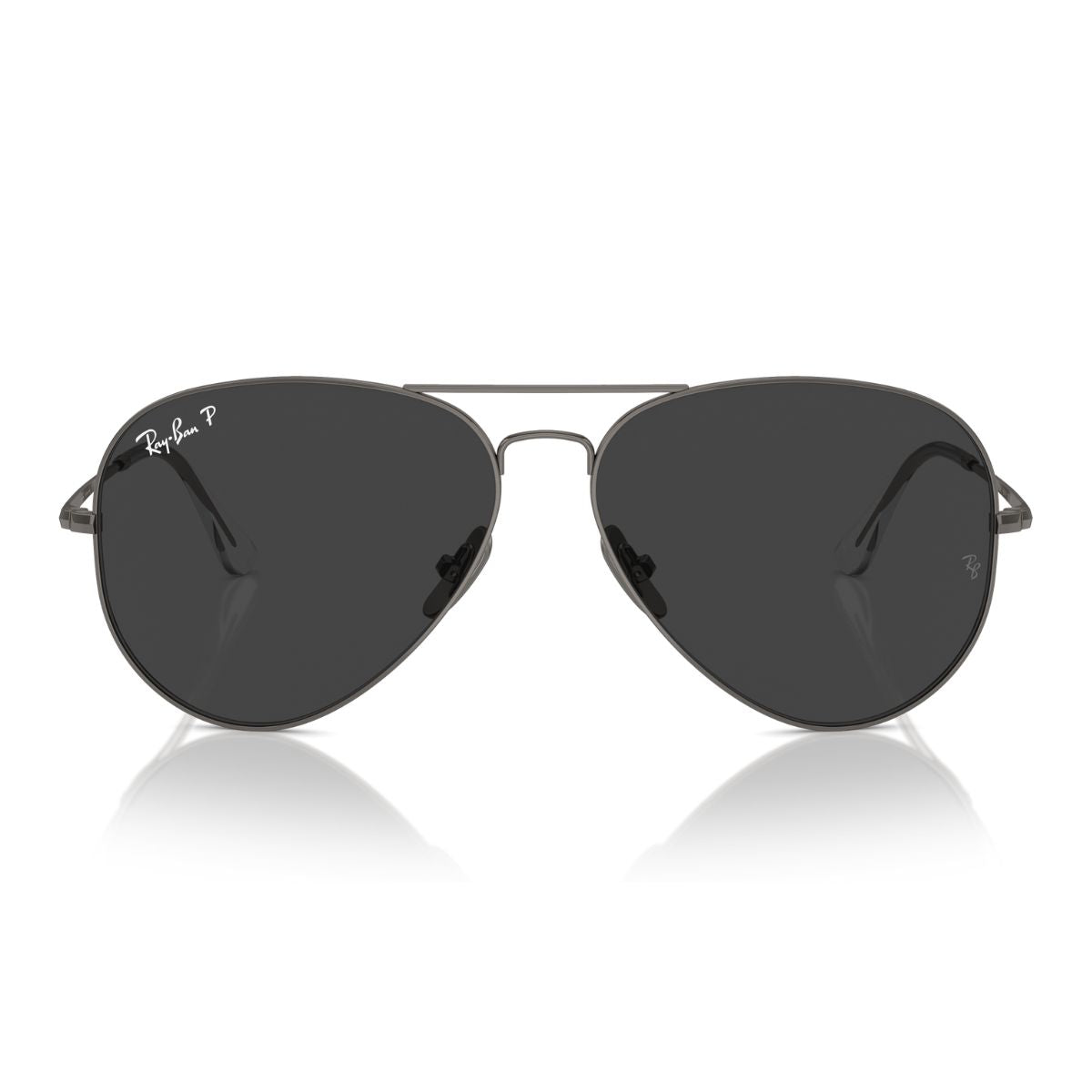 "Ray-Ban RB 8089 165/48 polarized sunglasses for men, aviator shape, black lenses."