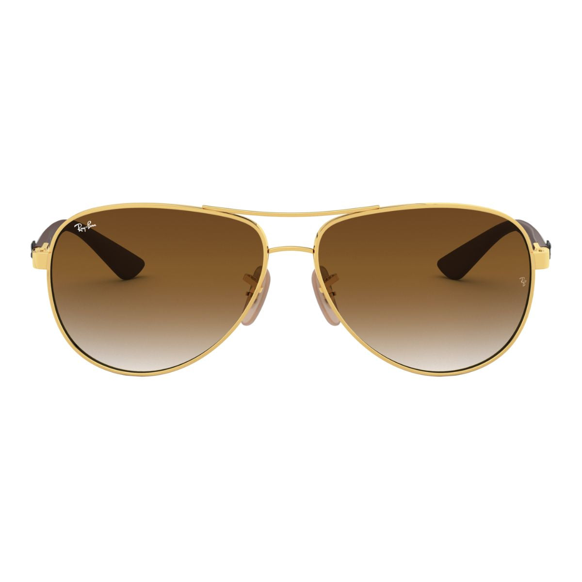 "Gold Ray-Ban RB 8313 Pilot Sunglasses with brown gradient lenses | Available At Optorium"