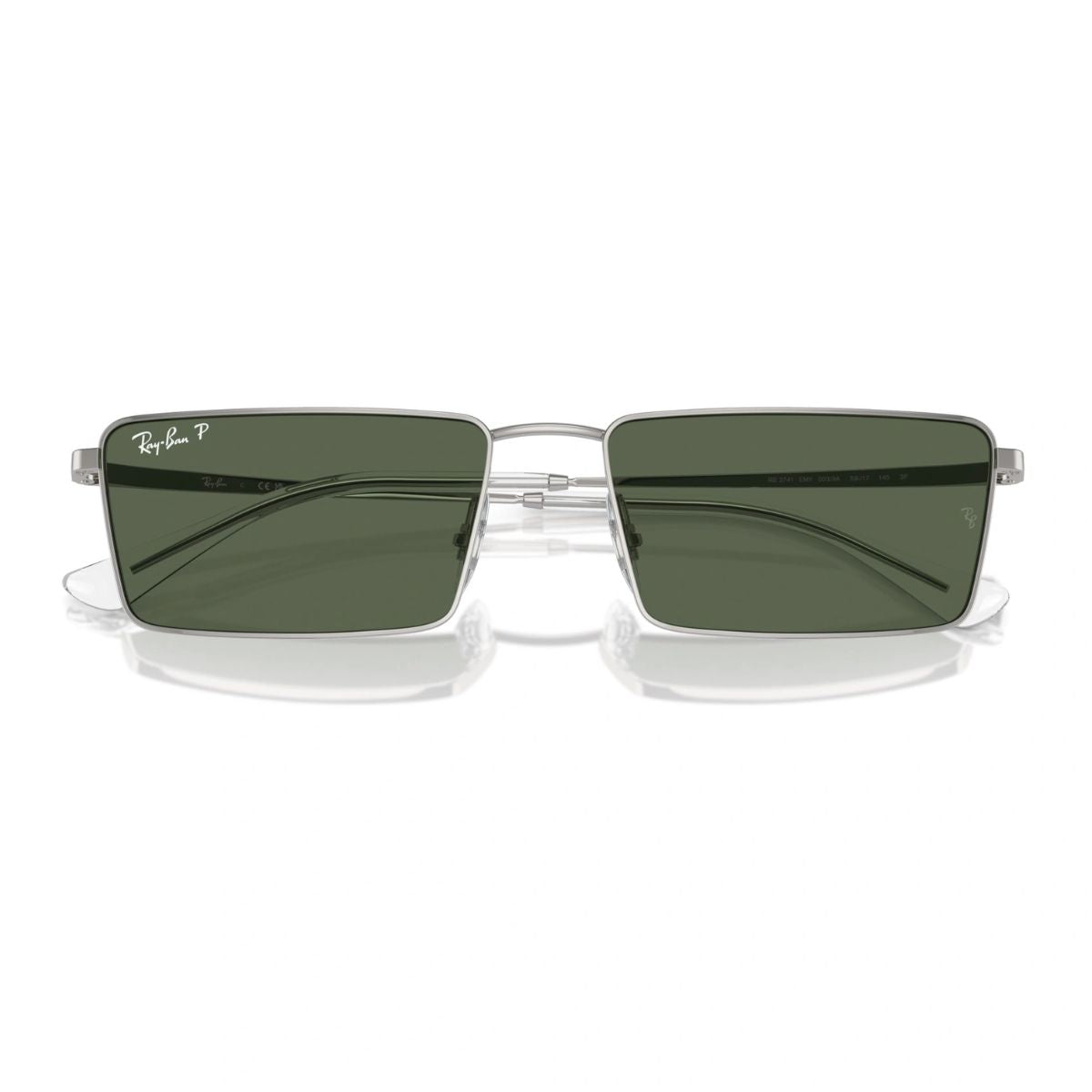 Best Ray-Ban rectangle sunglasses for men and women—Emy RB3741 003/9A with UV protection and stylish eyewear design. Buy online at Optorium.