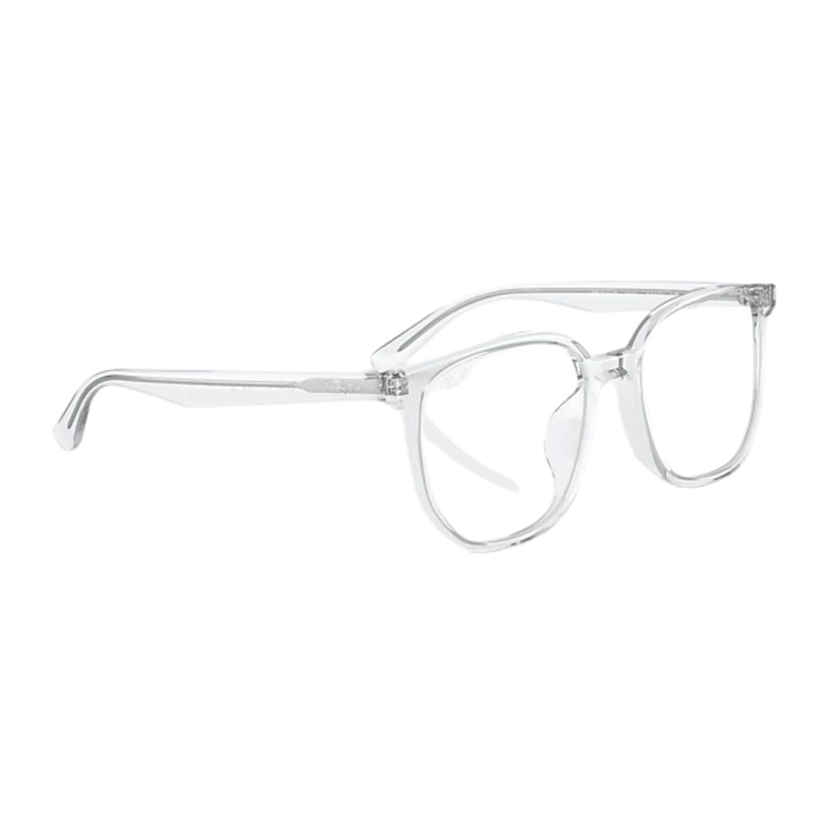 Ray-Ban eyeglasses for men and women RB5411D 2001 acetate featuring a transparent frame and oversized geometric shape. Shop Ray-Ban eyewear online at Optorium.