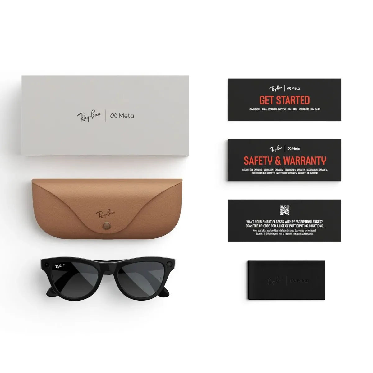 Meta Ray-Ban Glasses Gen 2, sleek shiny black Rayban Meta Skyler, AI smart glasses with polarized lenses available at Optorium.