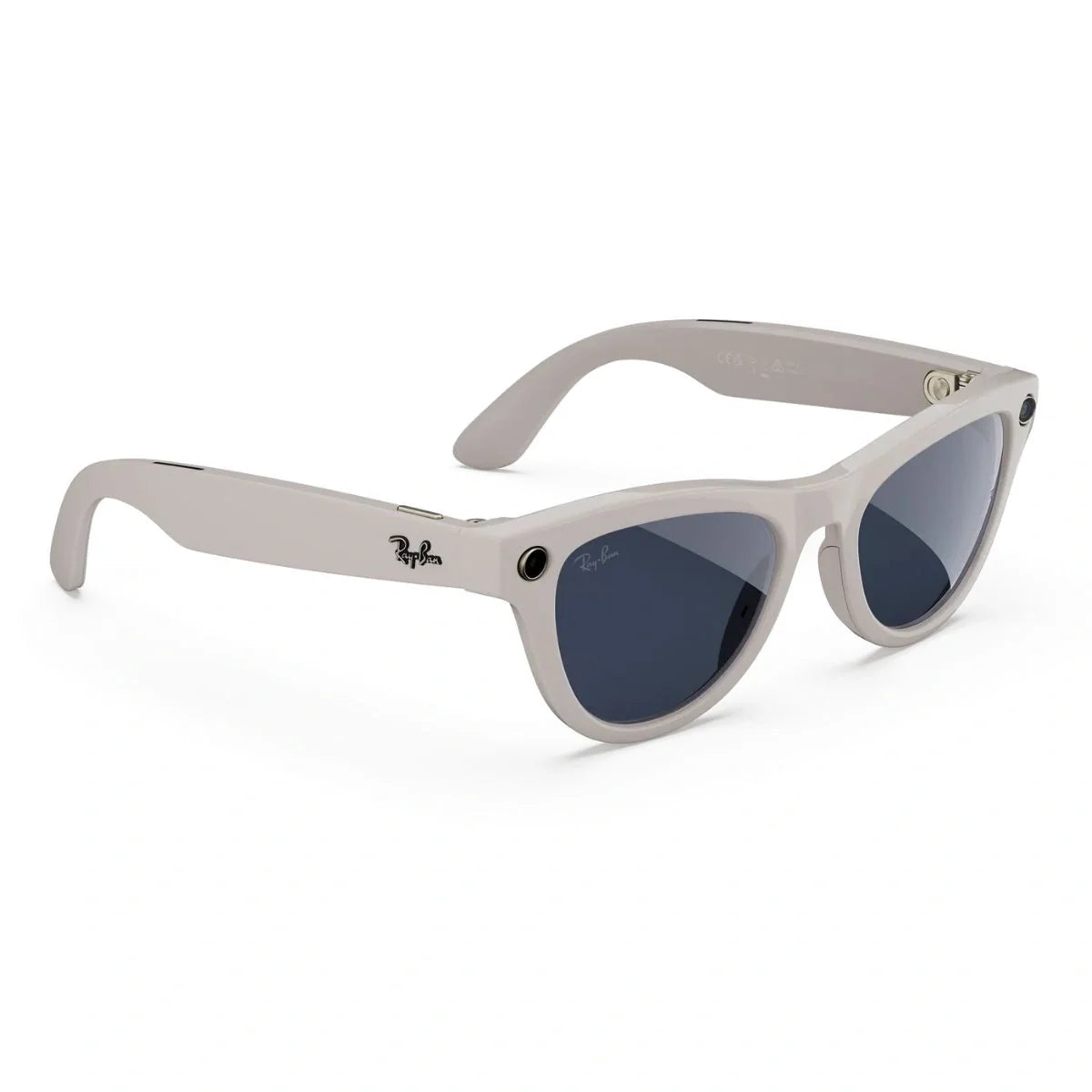 Ray-Ban AI glasses Meta Gen 2 in shiny chalky grey color with transition sapphire smart lenses, Meta Ray-Ban smart glasses RW 4014 6700MF optorium