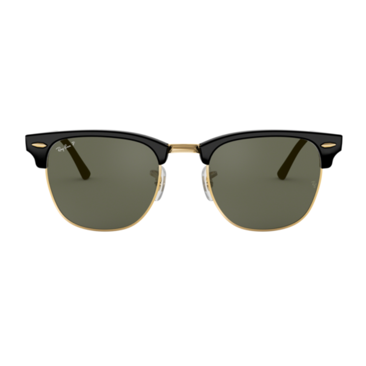 Stylish Ray-Ban Clubmaster RB 3016 901/58 polarized sunglasses for men featuring classic Black/Gold frame design, perfect rayban eyewear for everyday use and fashion, trending now at optorium.