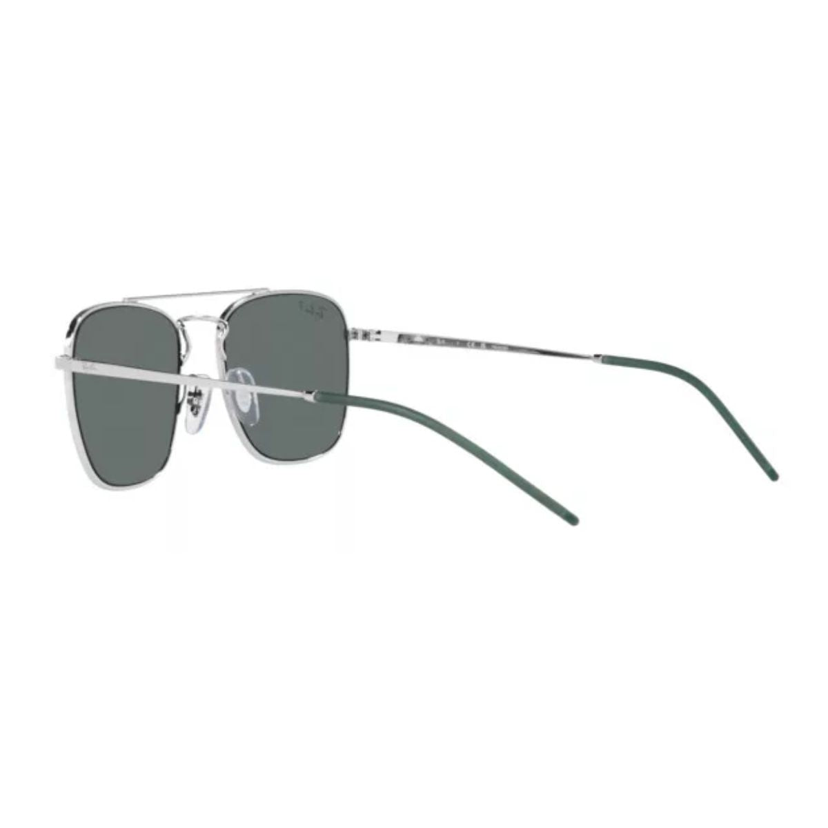 Stylish Rayban RB3588 9251/81 silver aviator style sunglasses featuring square metal frame and gray polarized lenses, a top choice in men’s polarized metal sunglasses – optorium.