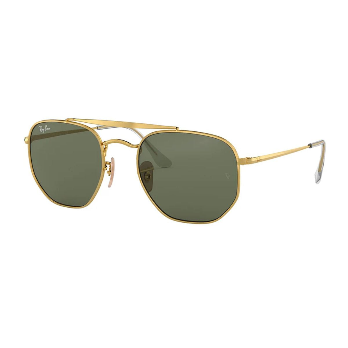 Ray-Ban unisex irregular-shaped sunglasses RB 3648 001 in Gold, featuring premium lenses & classic design – Buy now at Optorium