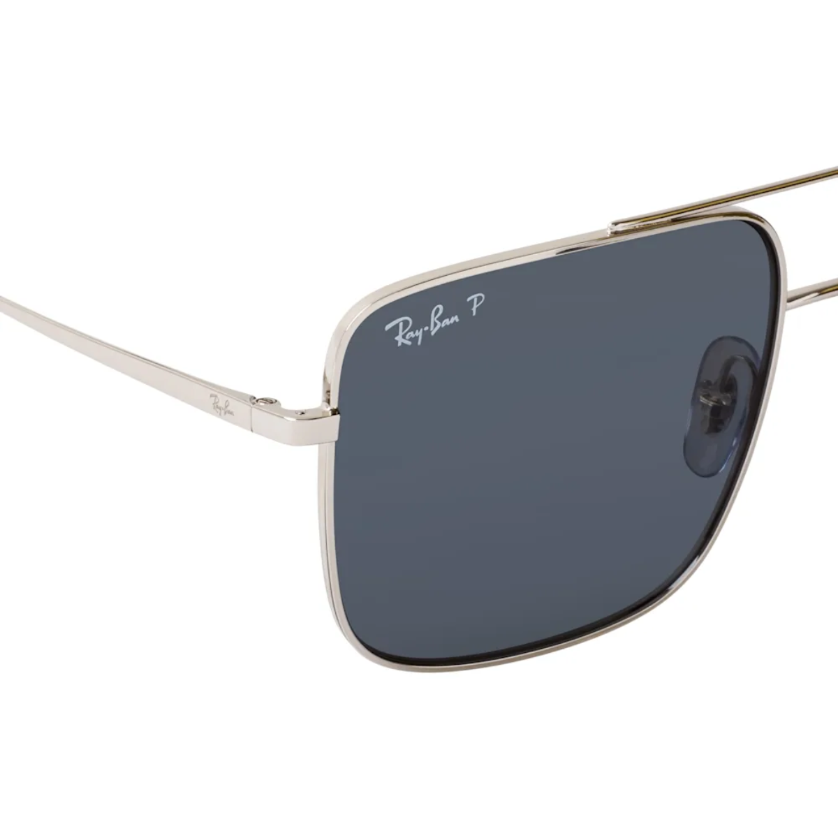 Ray-Ban RB3758 003/2V are polarized sunglasses for men & women with sleek silver square frames and superior UV protection, a must-have in stylish sunglasses, optorium.