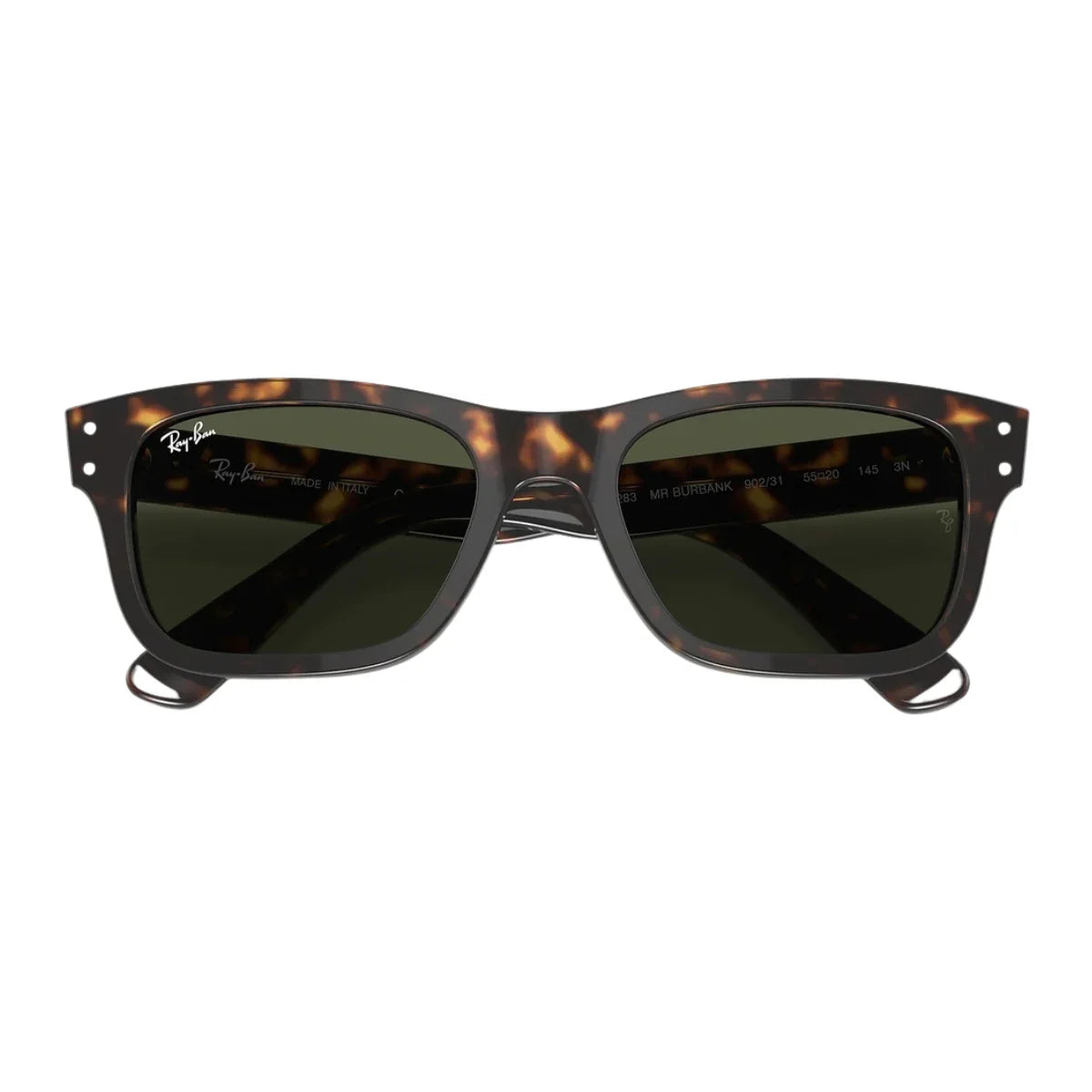 Buy Rayban Mr BurBank Sunglass RB2283 902/31. Elegant Havana wayfarer design sunglasses for men & women offering high-quality polarized protection and timeless Rayban style at Optorium.