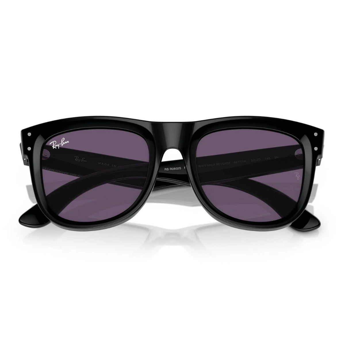 "Premium Ray-Ban Wayfarer Reverse RB R0502S sunglasses for driving, travel, and casual wear with violet lenses and iconic look – Optorium"