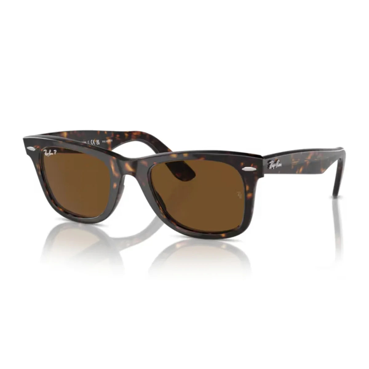 "Shop polarized Ray-Ban Wayfarer sunglasses RB 2140 902/57 – timeless unisex style with 100% UV protection."