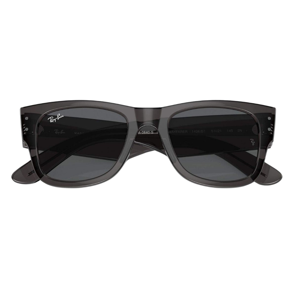 Explore Ray‑Ban Mega Wayfarer RB0840S 1406/B1 sunglasses with UV protection, iconic design, and timeless appeal—Rayban black sunglasses perfect for all seasons at optorium.