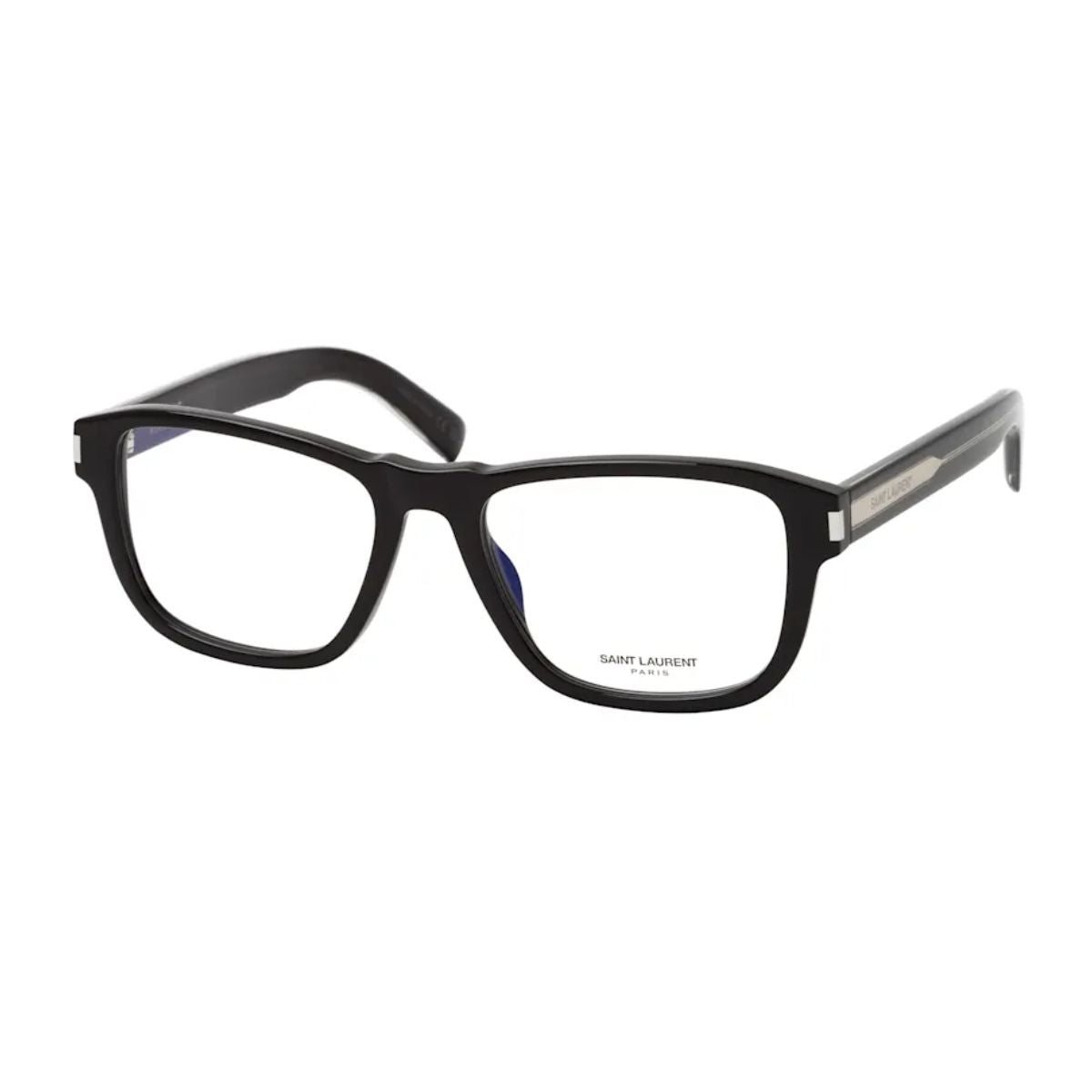 The Saint Laurent Frame SL 710 OPT 001 offers a classic square design in a refined finish. Its full-rim acetate build ensures durability and comfort. Available online at Optorium!