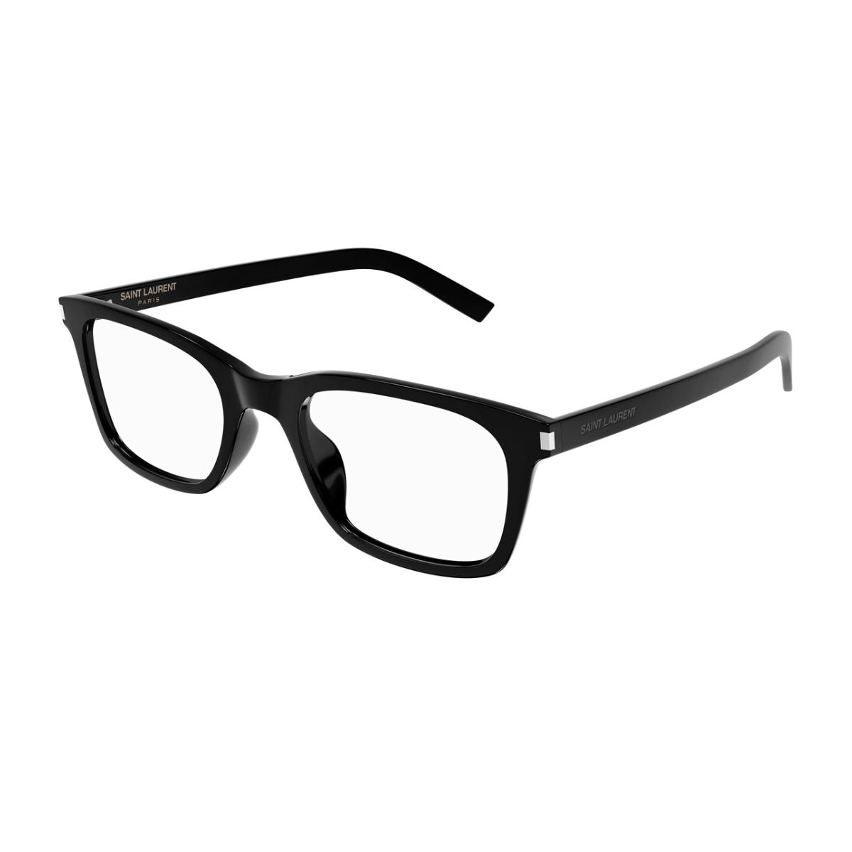 Best Saint Laurent Black Rectangle Frame SL 718 001 – High-quality acetate material, comfortable fit for daily wear. Available online at Optorium.