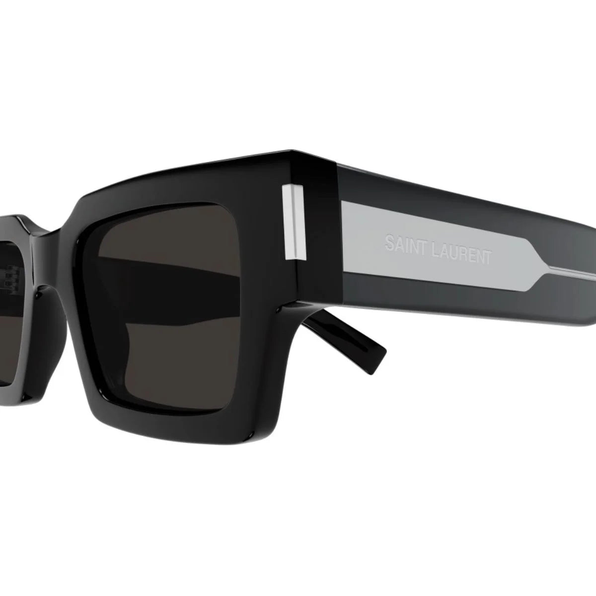 Trendy ysl Saint Laurent sunglasses UV protection in black color, square shape, luxury eyewear for men & women, iconic Saint Laurent SL 572 001 at Optorium.