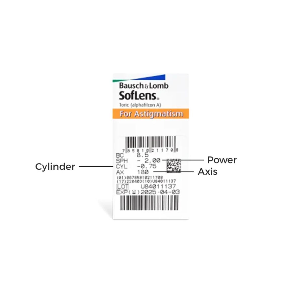 Soflens Toric Monthly Disposable For Astigmatism (6 Lens Pack) - (Right Eye Prescription)